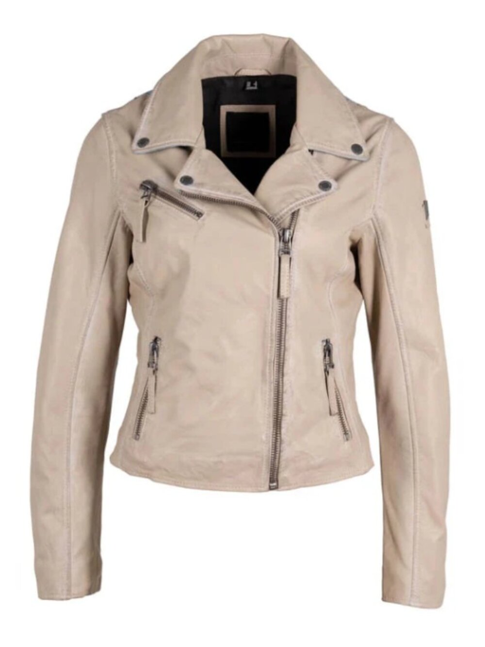 RARE COLOR Mauritius Christy RF Star Detail Leather Jacket US12 (runs small) - Picture 2 of 5
